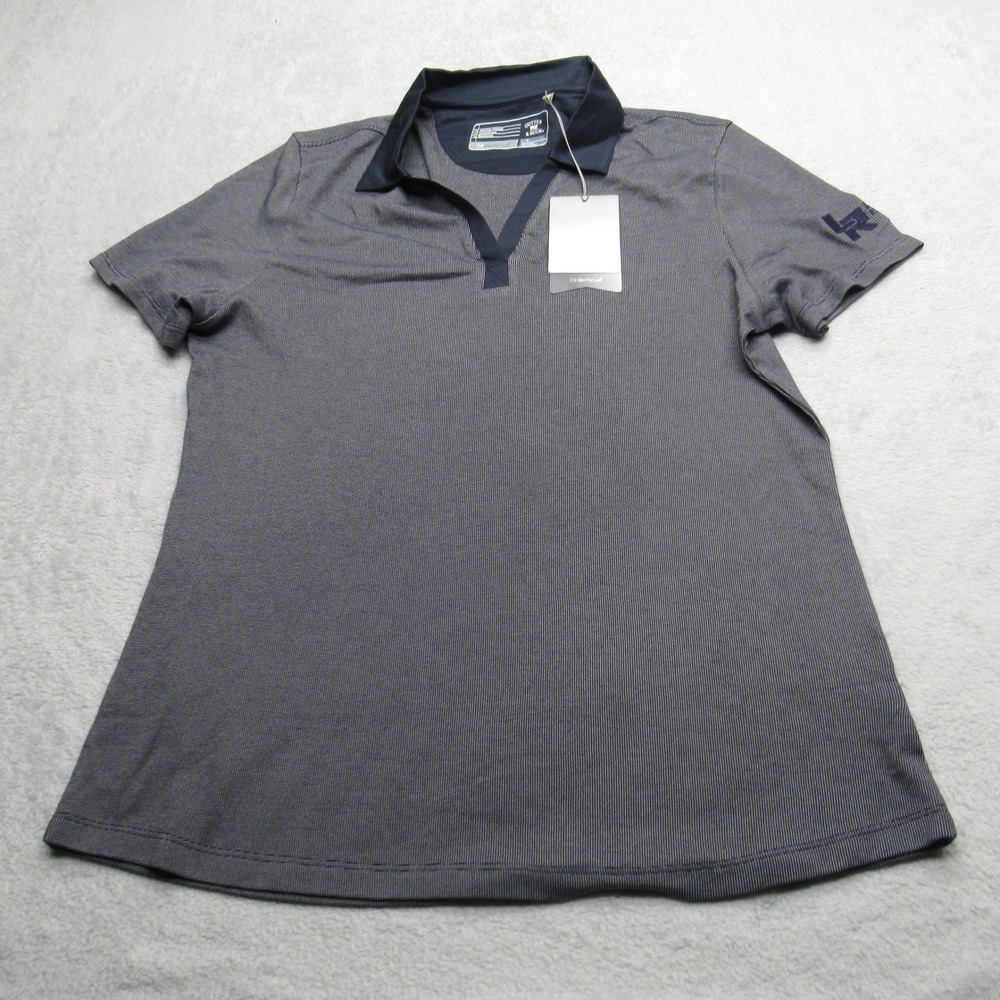 Cutter &‎ Buck Polo Womens Large Gray DryTec Short Sleeve Pima Cotton Blend NEW